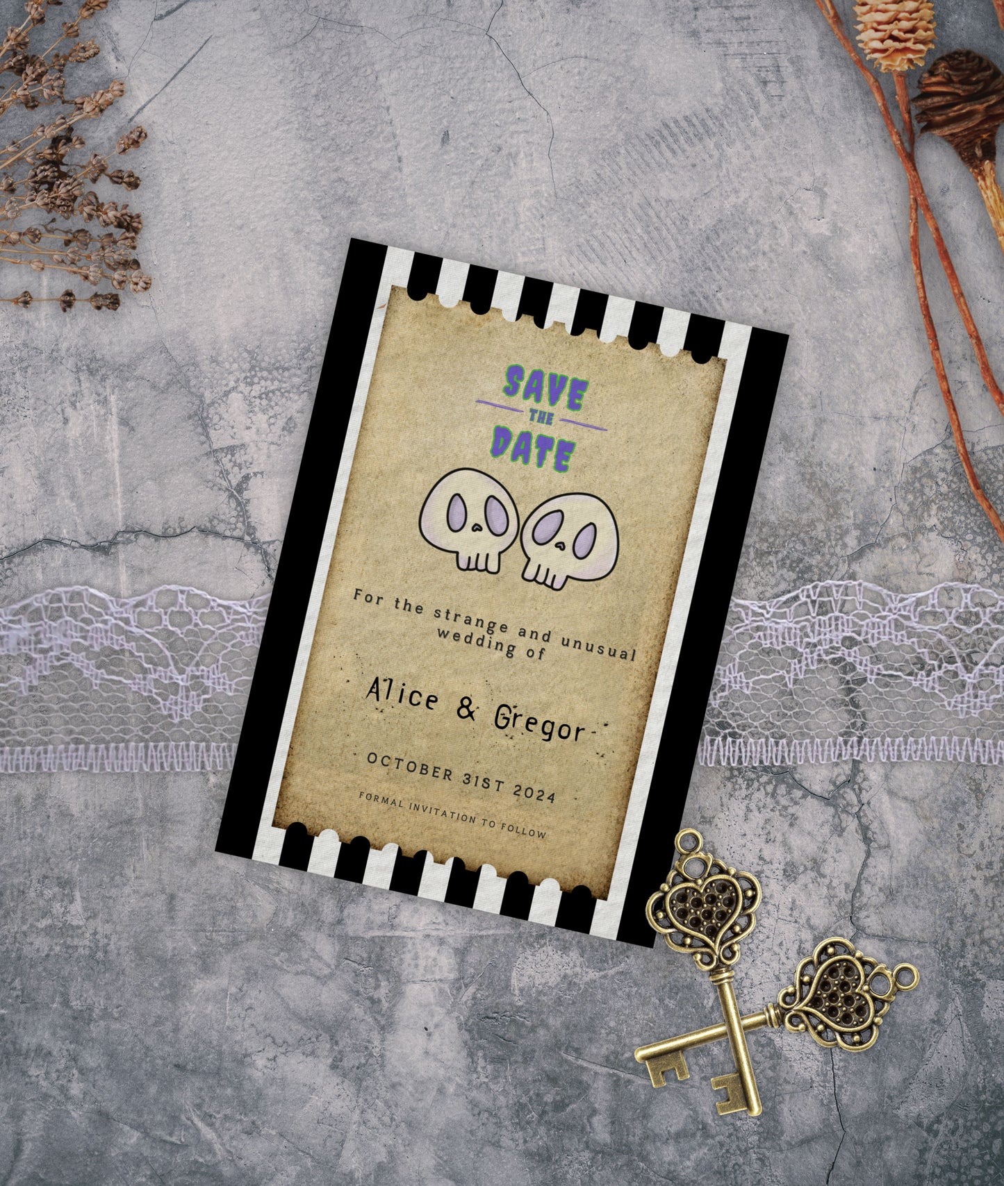 Beetlejuice Inspired Wedding Invitation Bundle