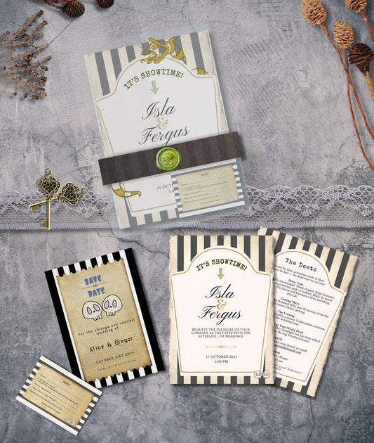 Beetlejuice Inspired Wedding Invitation Bundle