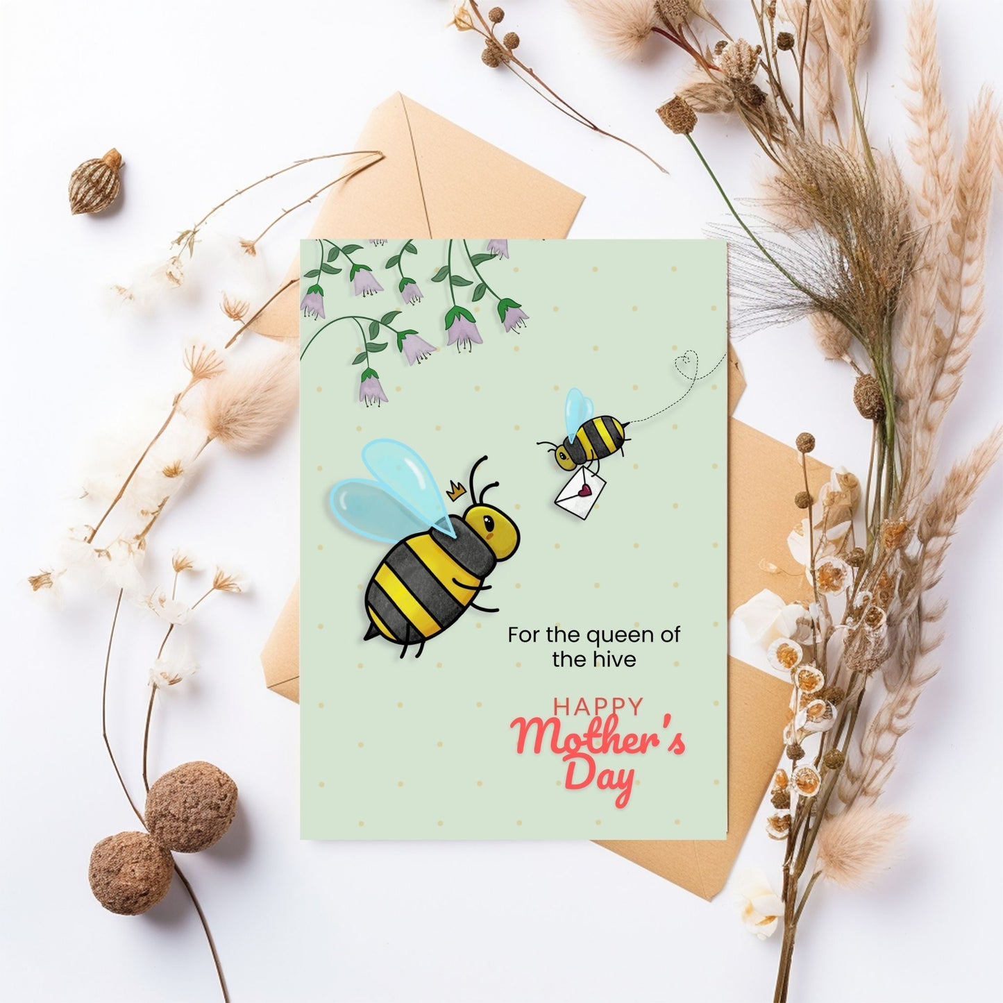 "Queen of the Hive" Mother's Day Card Description: