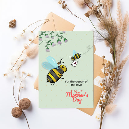 "Queen of the Hive" Mother's Day Card Description: