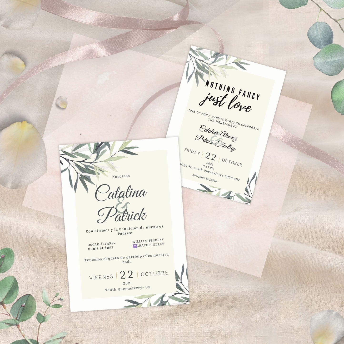 Olive Branch Wedding Invitation Suite
