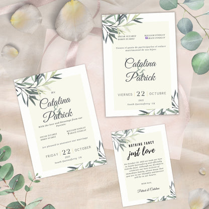 Olive Branch Wedding Invitation Suite