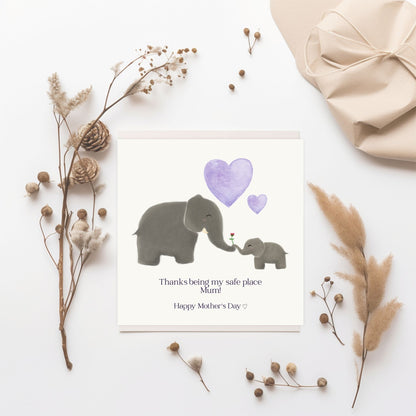 "My Safe Place" Elephant Mother's Day Card