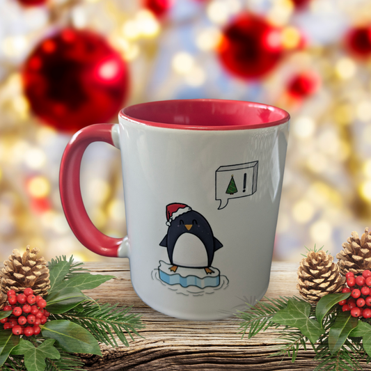 Penguin Christmas Mug – 11oz Colour Inside