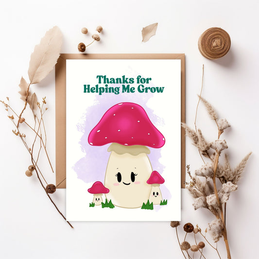 "Thanks for Helping Me Grow" Mother's Day Card